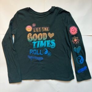 Large (10/12) Long Sleeve Let the Good Times Roll Graphic Old Navy T-Shirt
